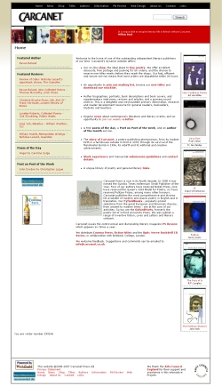Carcanet Press website screenshot